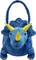 Adorable 3D Dark Blue Plush Triceratops Basket Easter Dinosaur Basket Easter Egg Hunting Basket Halloween Trick or Treat Basket